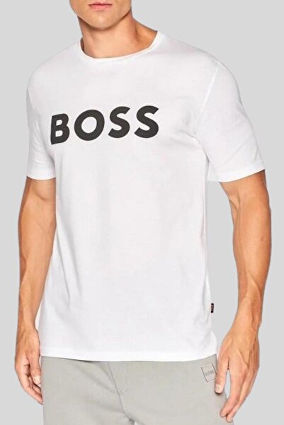 BOSS Regular Fit Logo Baskılı Pamuklu Jarse T Shirt Erkek T Shirt 50481923 102
