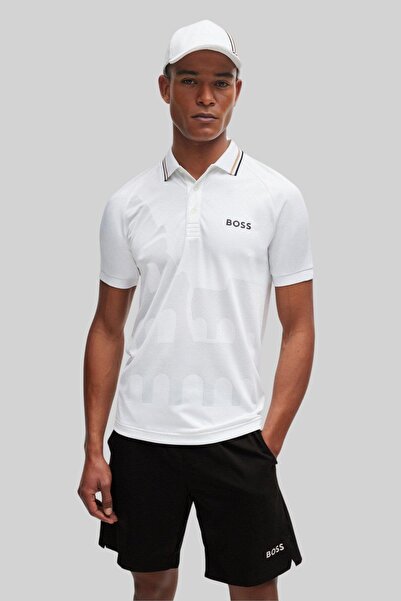 BOSS X Matteo Berrettini Slim Fit Polo Yaka T-shirt Beyaz