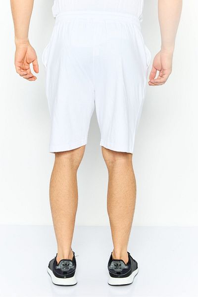 University Of Cambridge Men Drawstring Embroidered Logo Basic Shorts, White