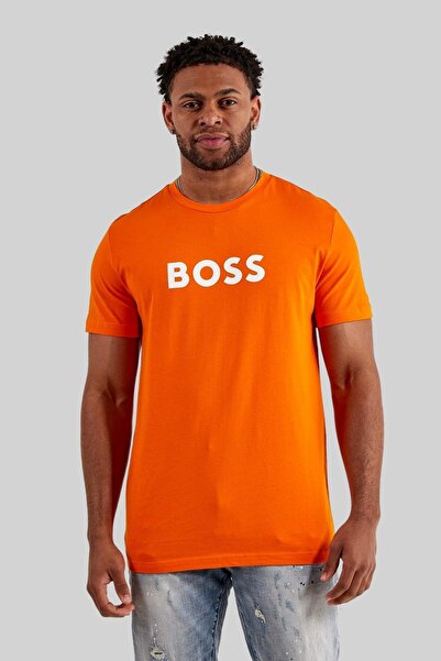 BOSS Regular Fit Bisiklet Yaka Erkek T-shirt Turuncu