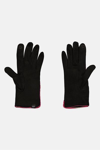 Justin Gregory Women 1 Pair Plaid Puffer Gloves, Black
