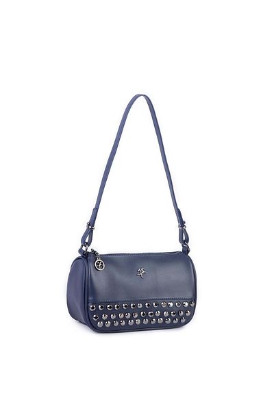 Nas Bag Geantă de umăr și crossbody cu împânzire Dona albastru bleumarin