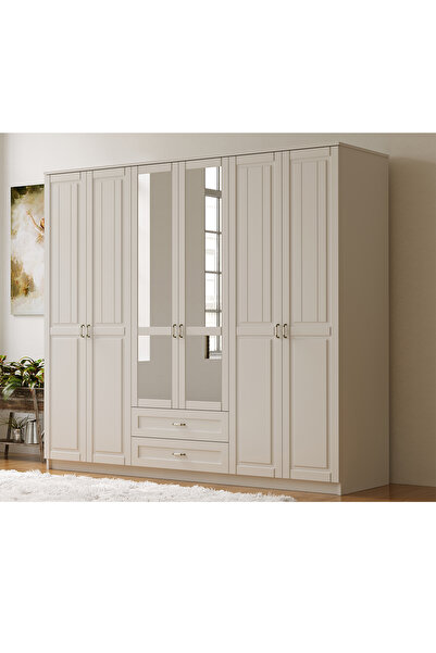 Rabi Kardelen Country 6 Kapaklı 2 Çekmeceli Gardırop