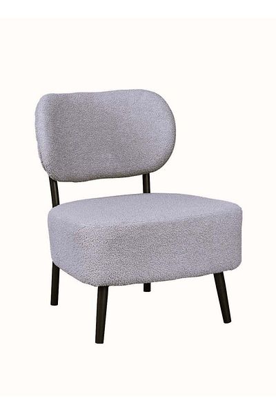 soufa dibaj Chair|Bouclee And Wood Legs - Grey
