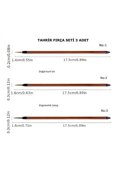 Sanathobi Set Brushes for Release 3 Pcs, 1-2-3 Number 1. Quality-China, Ceramics, Gilding, Miniature, Painting Arts