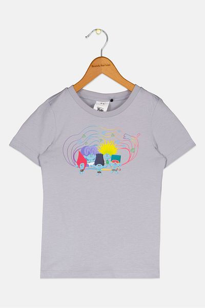 Puma x Trolls Kids Boy Sportswear Fit Short Sleeve Training T-Shirts, Grey
