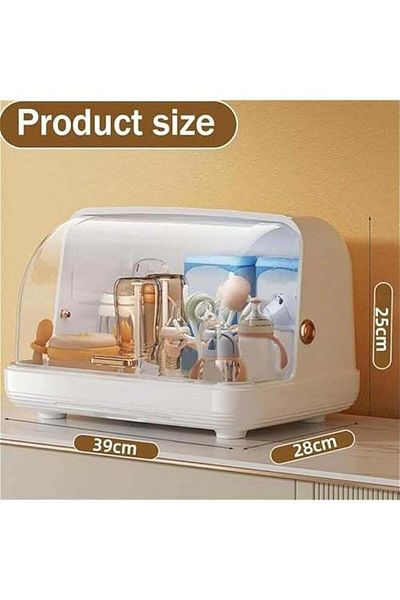 COOYA Baby Bottle Drying Rack with Lid, Vertical Dustproof for Kitchen Cabinet, Baby Bottle Organizer