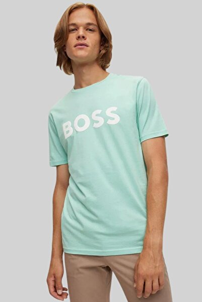 BOSS Regular Fit Bisiklet Yaka Erkek T-shirt Yeşil