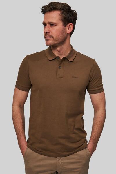 BOSS Regular Fit Pallas Polo Yaka T-shirt Kahverengi