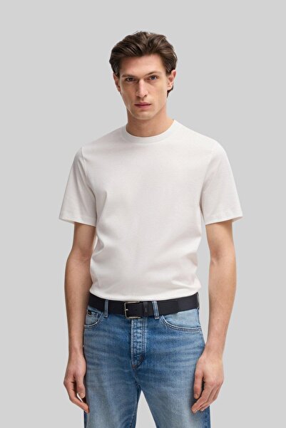 BOSS Regular Fit Erkek Bisiklet Yaka T-shirt Beyaz