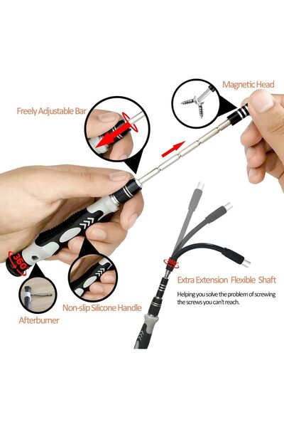 SCIENISH مجموعة مفكات براغي مغناطيسية دقيقة احترافية 122 في 1