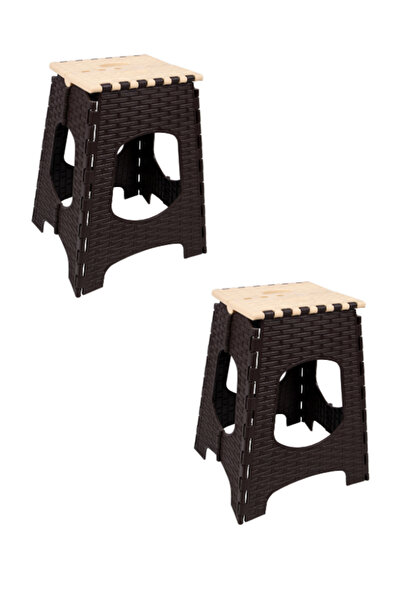 Mandella Katlanır Tabure (BÜYÜK) (2 ADET) Kahverengi