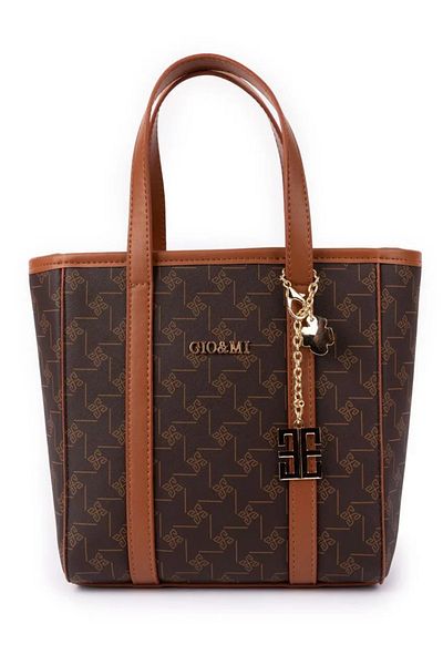 gio&mi Coffee Printed Noa Hand and Crossbody Bag