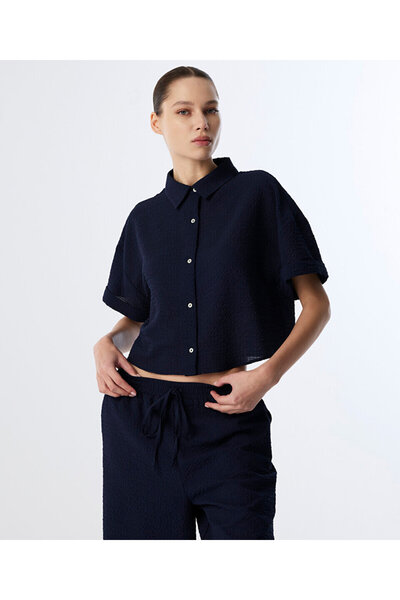 Twist DOKULU CROP GÖMLEK