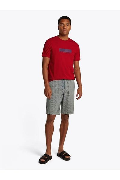 Tommy Hilfiger Men's Regular Fit Cotton Red T-Shirt with Round Collar