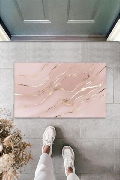 None Decorative Digital Modern Wavy Light Pink Door Mat Outdoor Door Mat K-3113