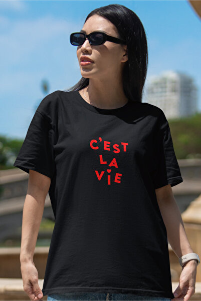 SUNFREE POPULARNI TREND C'EST LA VIE ŽENSKA MAJICA SA TISKOM Oversize kroj