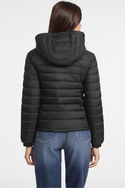 Guess Kadın Gj Hooded Puffer Şişme Mont - Siyah