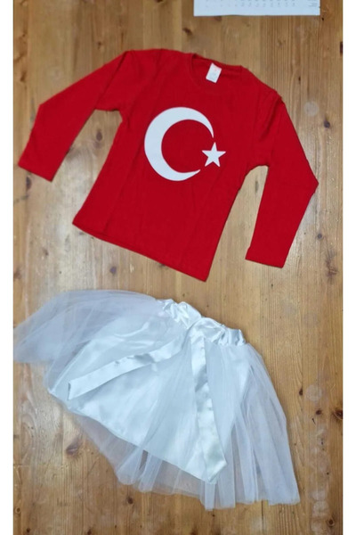 Nacar Girl's April 23 Tutu Skirt T-Shirt Costume Outfit