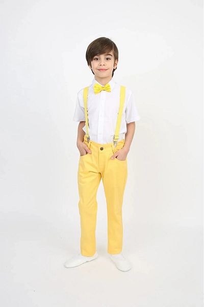 Nacar Boy's Shirt Pants Suspender Bow Tie Outfit April 23 Costume