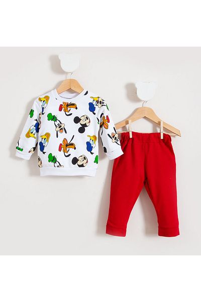 Bubito Red Special Characters Printed Baby Bottom and Top Set