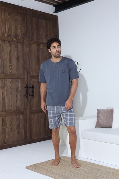 CALİA Set de pijamale pentru bărbați cu pantaloni scurți cu mânecă scurtă SEZON NOU
