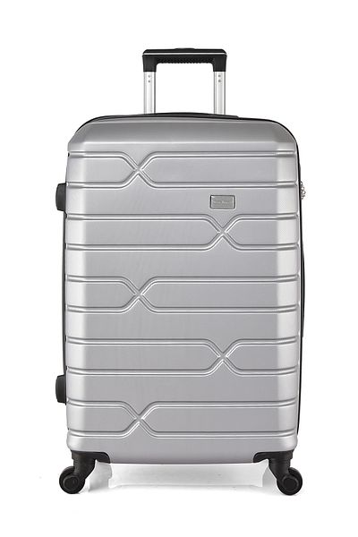 New Travel مجموعة حقائب سفر صلبة، حقيبة سفر بعجلات ABS، مع قفل مركب و4 عجلات 842/3P-فضي