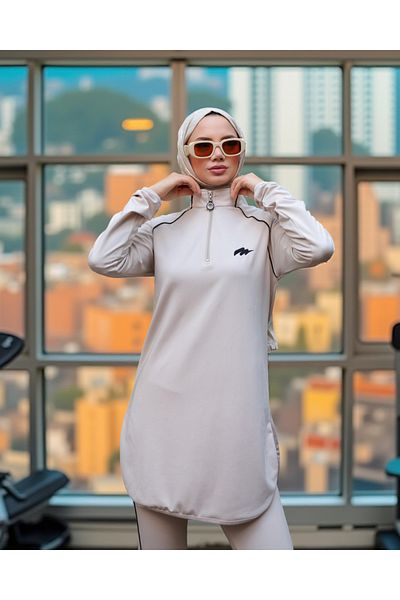 Wovi Γυναικείο σετ φόρμας Jogger με φερμουάρ από ύφασμα κατάδυσης