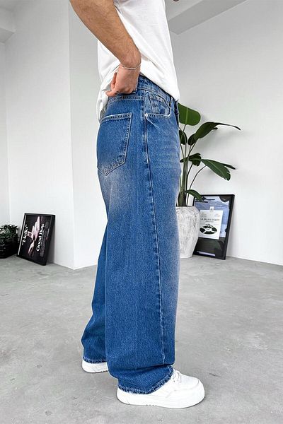 HAFKAGİYİM Σκούρο μπλε Patch Λεπτομέρεια Extra Loose φαρδύ παντελόνι