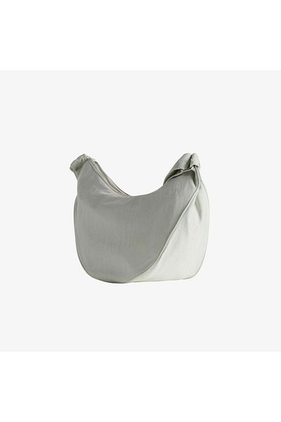 Calvin Klein Gray Metallic Ck Logo Women's Shoulder Bag with Adjustable Zipper and Interior Compartment