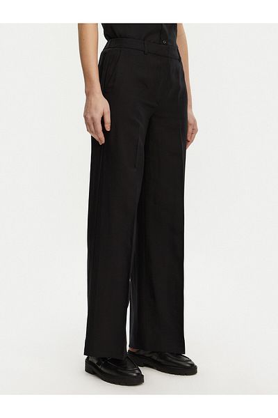 Calvin Klein Women's High Waist Wide Leg Pocket Relaxed Cut Black Pants K20K 208381 -Beh