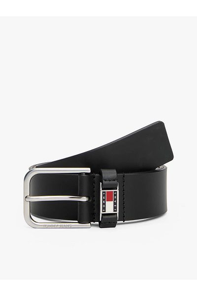 Tommy Hilfiger Men's Adjustable Leather Black Belt with Metal Buckle Am0Am13361-Bds