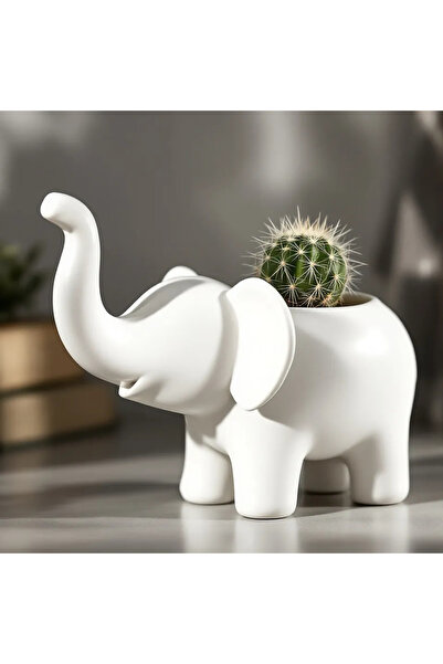 bebevim Fil figürli saksı ,  elephant vazo ev dekoru , Fil Şeklinde  Sukulent ve Kaktüs Saksısı