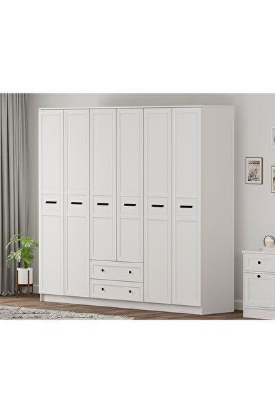 Rabi Rumy-s1 Country 6 Kapak 2 Çekmeceli Mega Gardırop