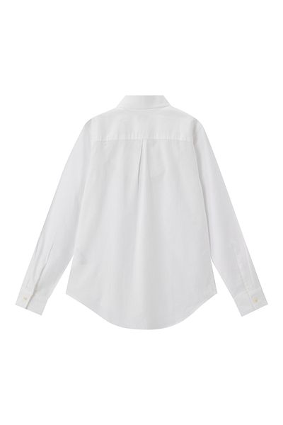 Giordano Women's Cotton Oxford Slim fit Shirt with Lion Embroidery