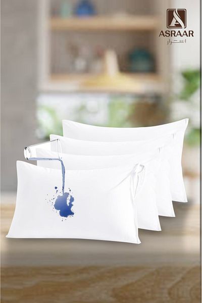 Asraar Package 4-Pillow Cover|Waterproof Pillow Protector - Zipper Pillow Case Protector,90x50 cm