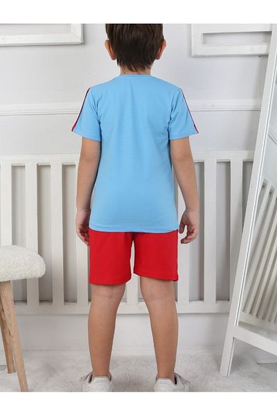 NEWKİDS Costum pentru băiat cu pantaloni scurți imprimați pentru 3-7 ani