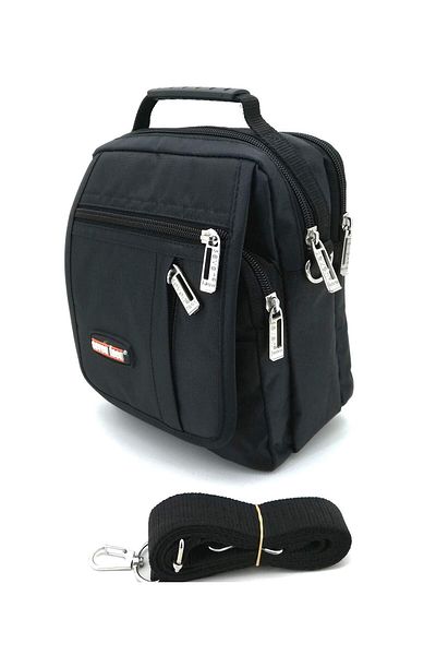 SEVENTEEN Seven Teen Waterproof Fabric Multi-Compartment Handbag 2248 (BLACK)