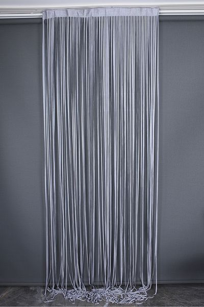 AKÇA TEKSTİL 0.80 mm Double Color Flat String Curtain 100-280 cm Ready-Made Flat Thick Strip