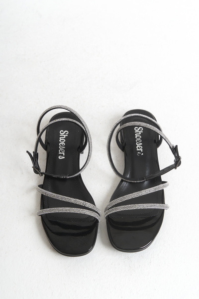 Redoxy Women's Stone Design Low Flat Heeled Blunt Toe Evening Dress Shoes