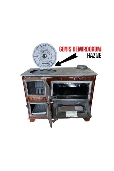 KUZİNECİM KUZİNE SOBA GENİŞ FIRINLI DEMİRDÖKÜM DERİN YANMA HAZNESİ