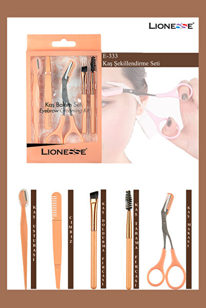 Miniso 6’lı Kaş Bakım Seti E-333 – Kaş Usturası , Cımbız, Makas Ve Fırçalı Ey...