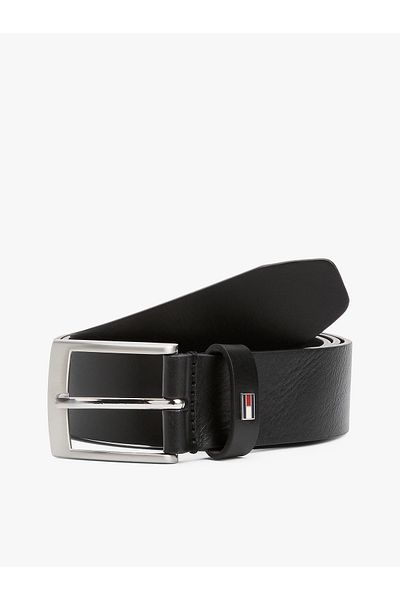 Tommy Hilfiger Men's Adjustable Leather Black Belt with Metal Buckle Am0Am13175-Bds