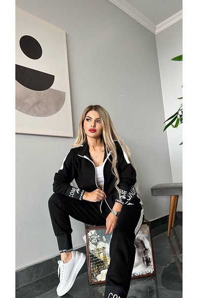 MİMİ Luxury Wear Vyšívaná súprava dámskych teplákov Lycra - na zips, 2 vlákna