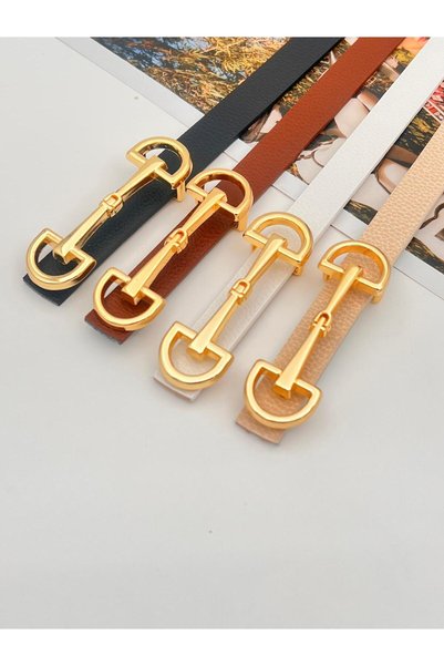 Descoin 4 Pack Long Buckle Thin Belt for Women, Coat Belt, Shirt Belt, Dress Belt,Dress Belt