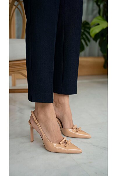 ECENİN BUTİĞİ Toronto Somon Rugan   Topuklu Ayakkabı