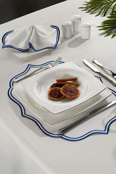 ZEBRA CASA Ester 2-pack Κρέμα χαρτοπετσέτας/σκούρο μπλε