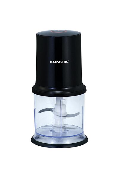 Hausberg Elektrický sekáček HB-4502NG, 400 W, 1 rychlost, 500 ml, plastová mísa, 2čepelový nůž, černý