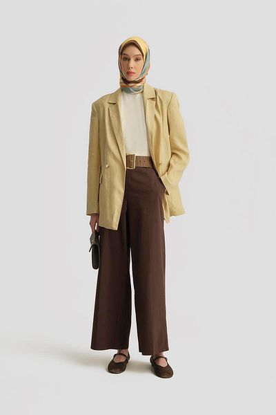 Armine Palazzo Trousers - High Waist - Bitter Brown 25Y2812