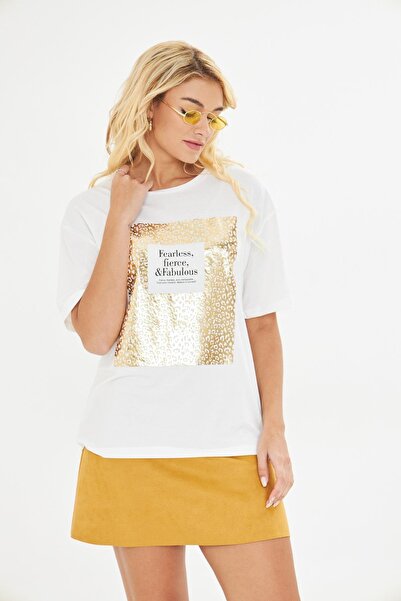 TIFFANY&TOMATO Baskılı Basic T-Shirt